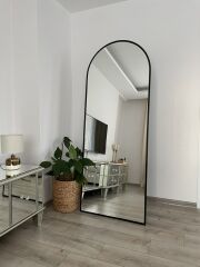 Siyah Metal Çerçeveli 180X70 cm Ayaklı Boy Aynası